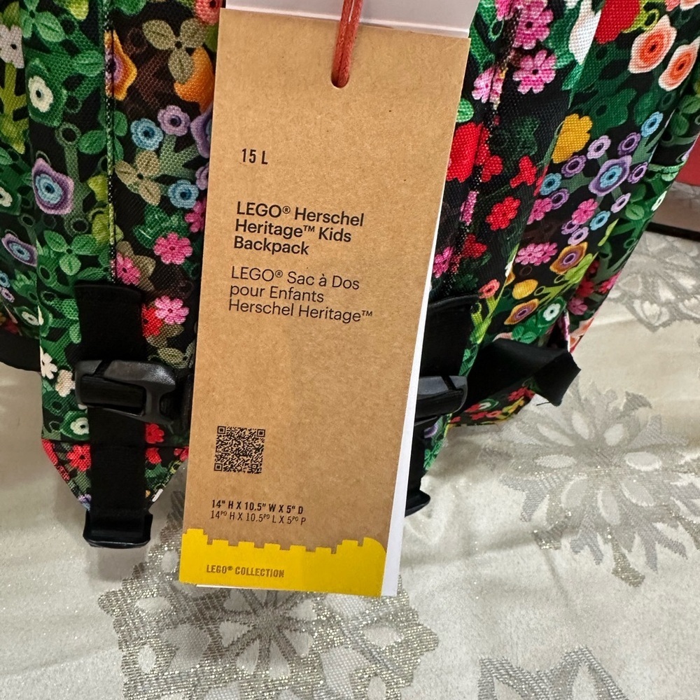 New Herschel Heritage x LEGO Children’s Floral Lego Backpack Limited Edition 15L - Picture 9 of 16